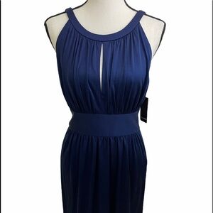 Laila Azhar dark blue 100% silk dress Size Medium New With Tag.